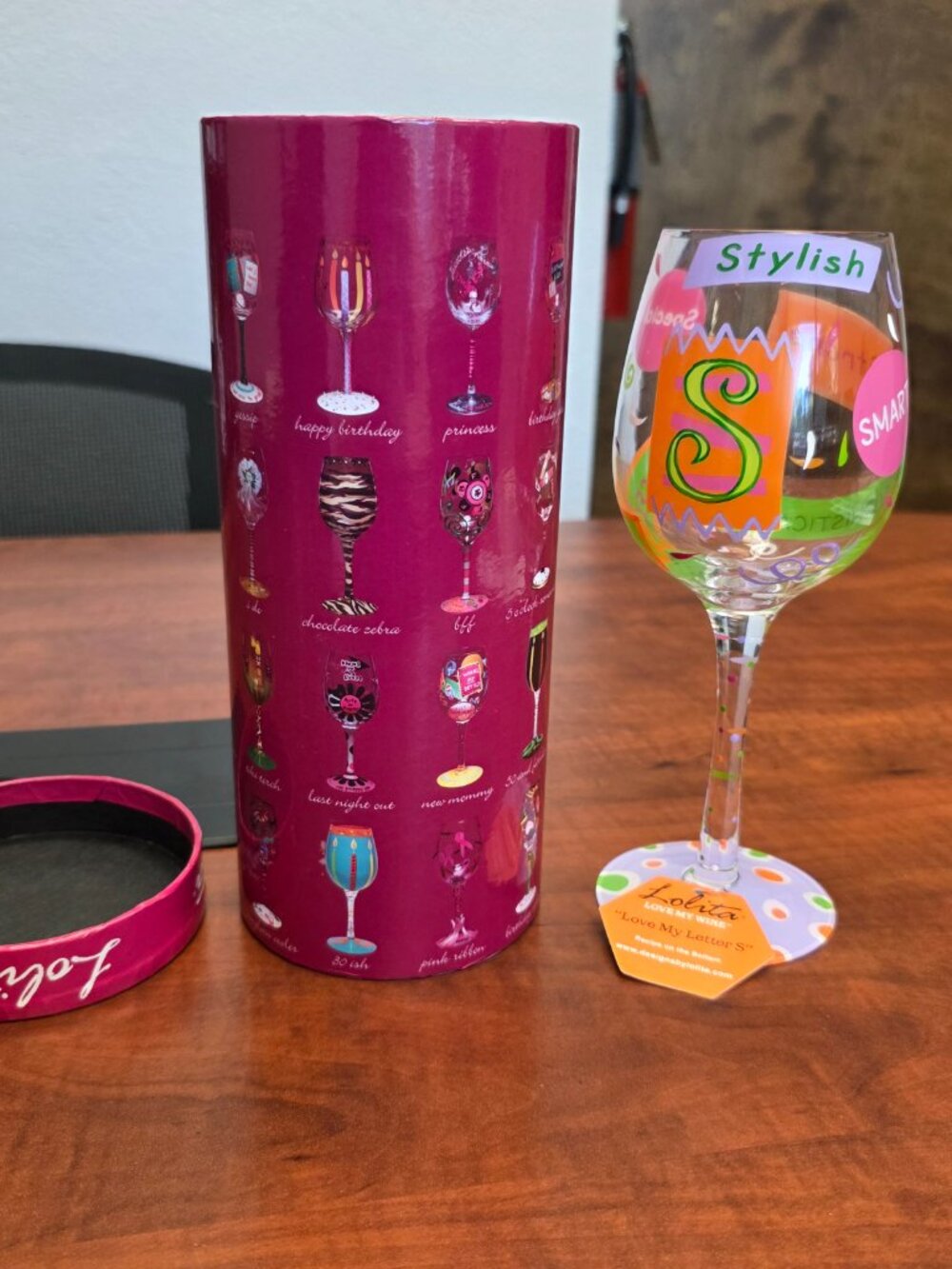 Lolita 15 oz. Hand Painted Wine Glass